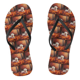 Maltesisch im Herbst Leaves Fall Inspiriert Flip Flops