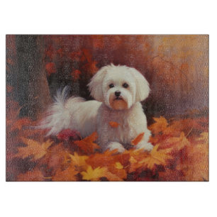 Maltesisch im Herbst Leaves Fall Inspiriert Schneidebrett
