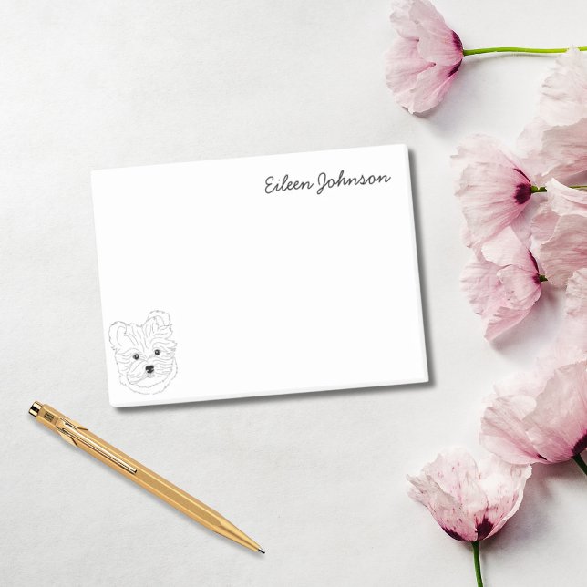 Maltesisch Lover Simple Black & White Personalisie Post-it Klebezettel (Maltese Lover Simple Black & White Personalized Post-it Notes)