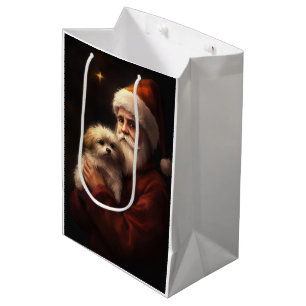 Maltesisch mit Weihnachtsmann Weihnachten Mittlere Geschenktüte