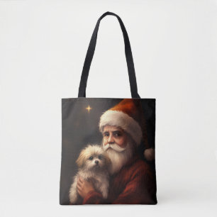 Maltesisch mit Weihnachtsmann Weihnachten Tasche