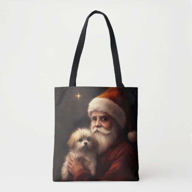 Maltesisch mit Weihnachtsmann Weihnachten Tasche (Vorderseite)
