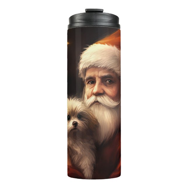 Maltesisch mit Weihnachtsmann Weihnachten Thermosbecher (Vorderseite)