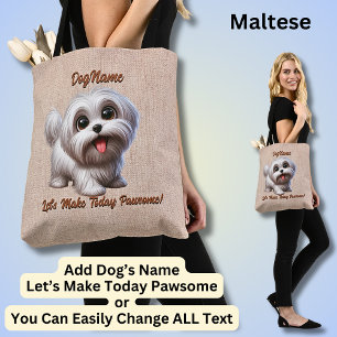 Maltesisch - Name des Hundes hinzufügen, Text ände Tasche