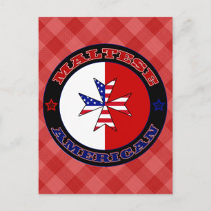 Maltesische amerikanische Cross-Ensign-Postkarten Postkarte