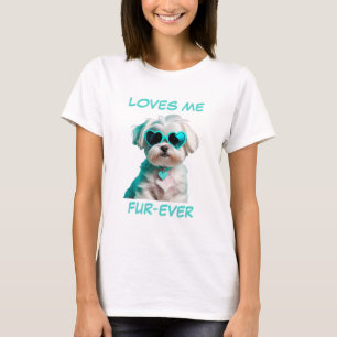 Maltesische Aquamarin-Minze-Herzmuskelbrille in He T-Shirt