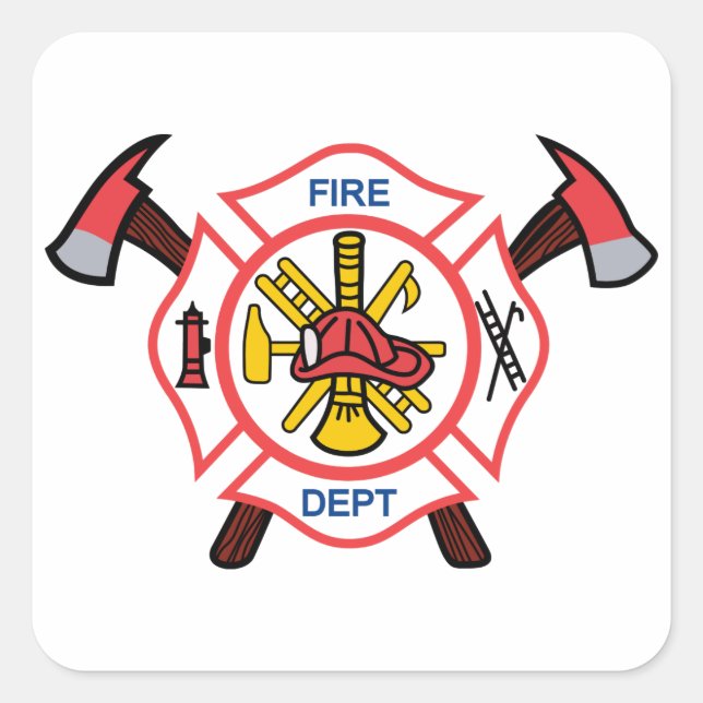 Maltesische Feuerwehr Quadratischer Aufkleber (Vorderseite)