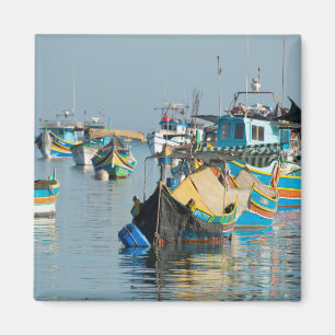 Maltesische Fischerboote Marsaxlokk in Malta Magnet