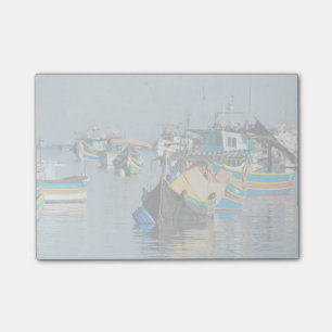 Maltesische Fischerboote   Marsaxlokk in Malta Post-it Klebezettel