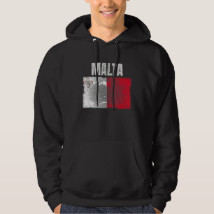 Maltesische Flagge, beschädigt, Grafik für Männer Hoodie