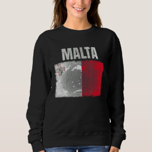 Maltesische Flagge, beschädigt, Grafik für Männer Sweatshirt