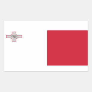 maltesische Flagge, Flagge Maltas Rechteckiger Aufkleber