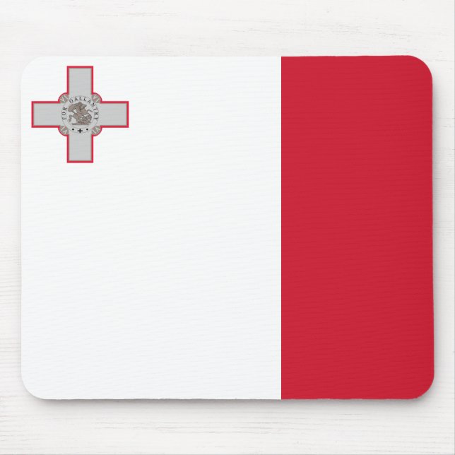 maltesische Flagge Mousepad (Vorne)