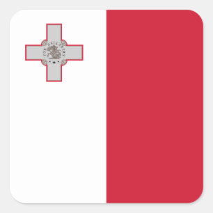 maltesische Flagge Quadratischer Aufkleber