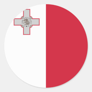 maltesische Flagge Runder Aufkleber