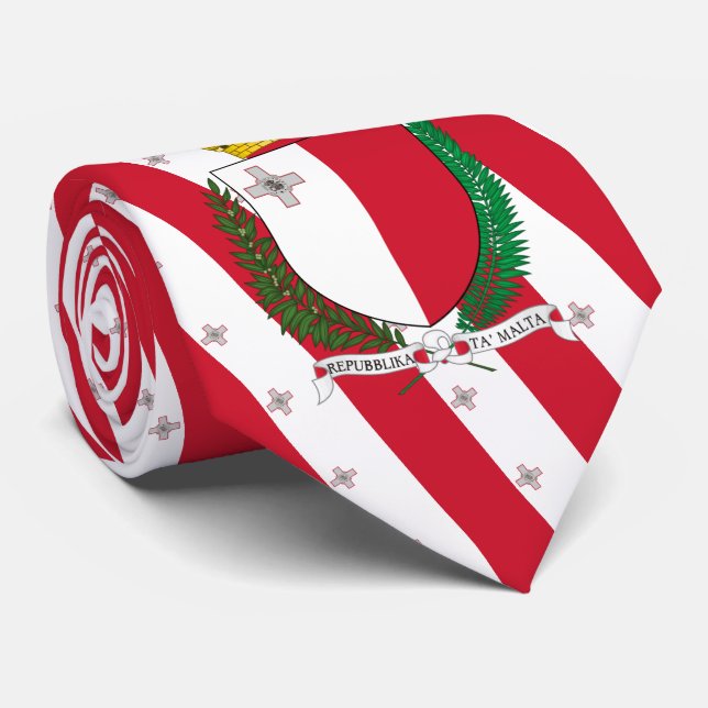 Maltesische Flagge und Wappen, Flagge Maltas Krawatte (Gerollt)