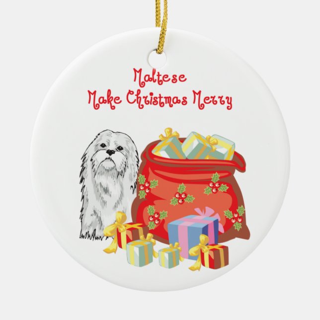 Maltesische frohe Weihnachten Keramik Ornament (Vorne)