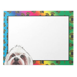 Maltesische Hundepferde mit langhaariger Färbung Notizblock