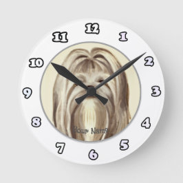 maltesische Hundeuhr Runde Wanduhr