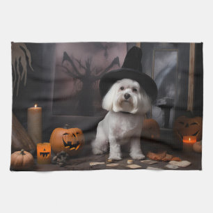 Maltesische Kürbisse Halloween Gruselig Geschirrtuch