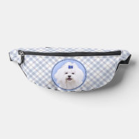 Maltesische Malerei Blue Bow Niedlich Original Hun