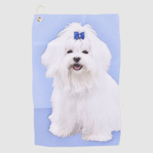 Maltesische Malerei - Niedliche Hundekunst Golfhandtuch
