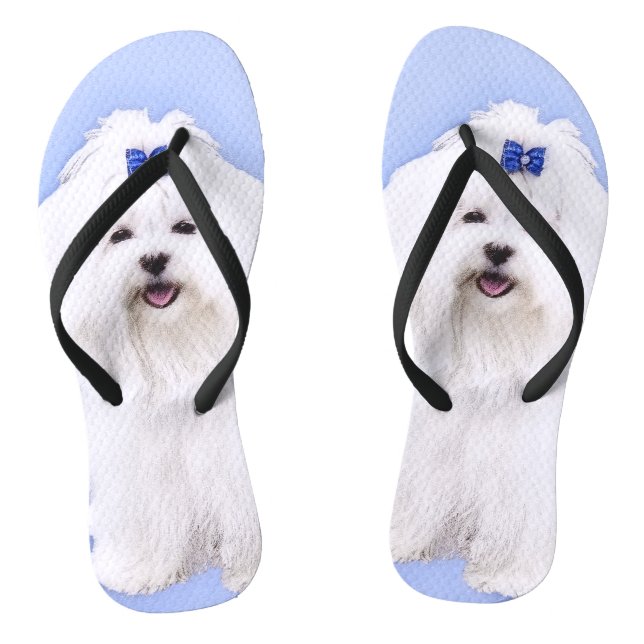 Maltesische Malerei - Niedliche Originalkunst des  Flip Flops (Fußbett)