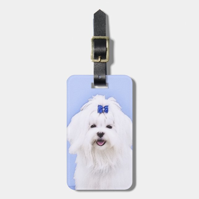 Maltesische Malerei - Niedliche Originalkunst des  Gepäckanhänger (Vorderseite vertikal)