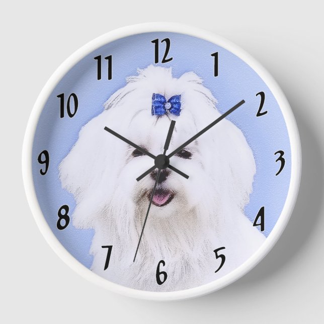 Maltesische Malerei - Niedliche Originalkunst des  Uhr (Vorderseite)