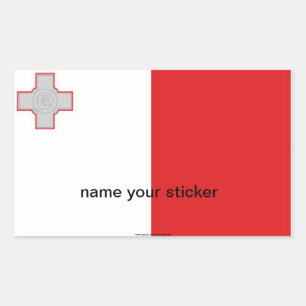 maltesische maltesische Flagge Rechteckiger Aufkleber
