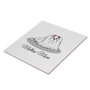 Maltesische Mama - Niedliche Mama Hunde Rasse Mama Fliese
