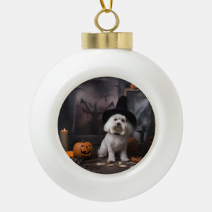Maltesische Pumpkins Halloween Beängstigend Keramik Kugel-Ornament