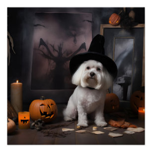 Maltesische Pumpkins Halloween Beängstigend Poster