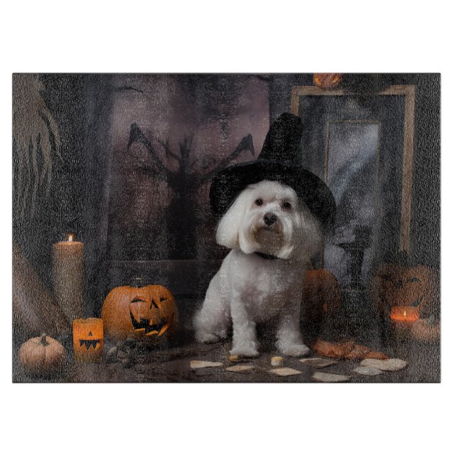 Maltesische Pumpkins Halloween Beängstigend Schneidebrett (Vorderseite)