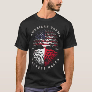 Maltesische Roots-Flagge für Amerikanische Pflanze T-Shirt