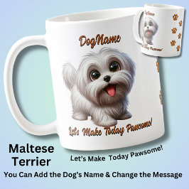 Maltesische Schrift - Name des Hundes hinzufügen,  Kaffeetasse