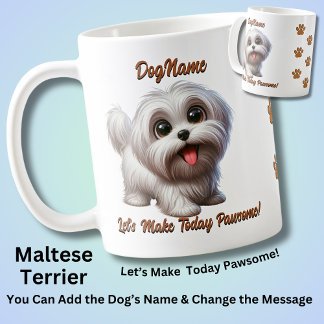 Maltesische Schrift - Name des Hundes hinzufügen, Kaffeetasse