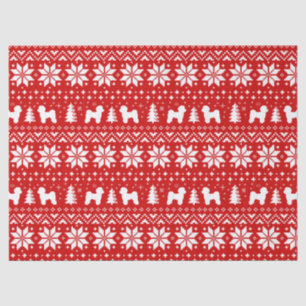 Maltesische Silhouetten Weihnachtsmuster Rot Seidenpapier