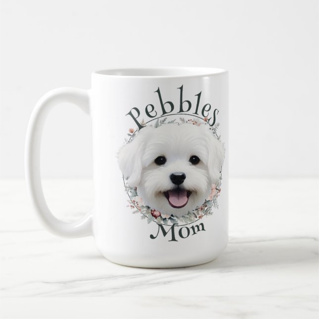 Maltesische Wasserfarbe und Blumenkranz Kaffeetasse (Links)
