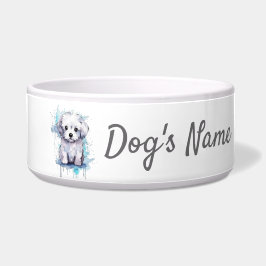 Maltesische Welpe-Keramik Pet Bowl Napf