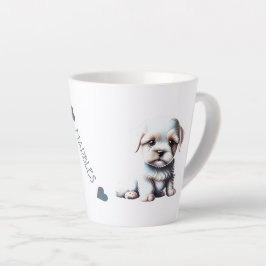 Maltesische Welpenhunde benennen Ihren TextLatte Milchtasse
