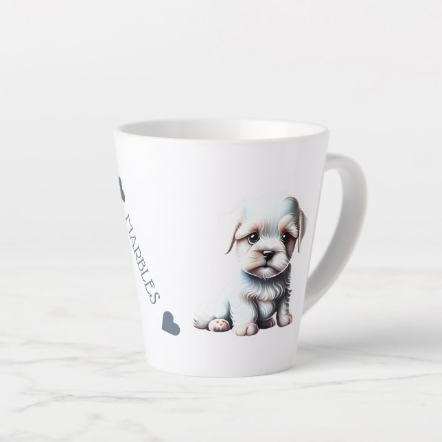 Maltesische Welpenhunde benennen Ihren TextLatte Milchtasse (Rechte Ecke)