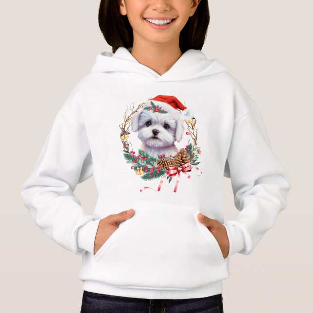 Maltesische Welpenweihe, maltesischer Hund Hoodie (Vorderseite)