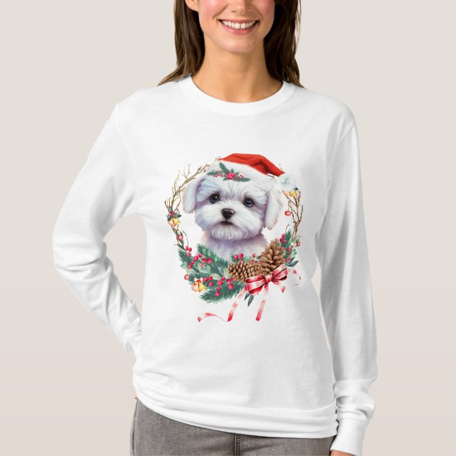 Maltesische Welpenweihe, maltesischer Hund T-Shirt (Vorderseite)