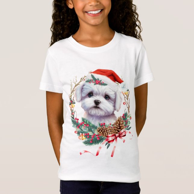 Maltesische Welpenweihe, maltesischer Hund T-Shirt (Vorderseite)