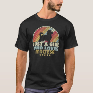 Maltesischer Design Retro Just a Girl, der Maltesi T-Shirt