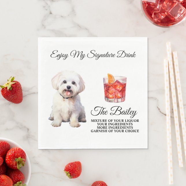 Maltesischer Heiratsunterschrift Drink Serviette (Beispiel)