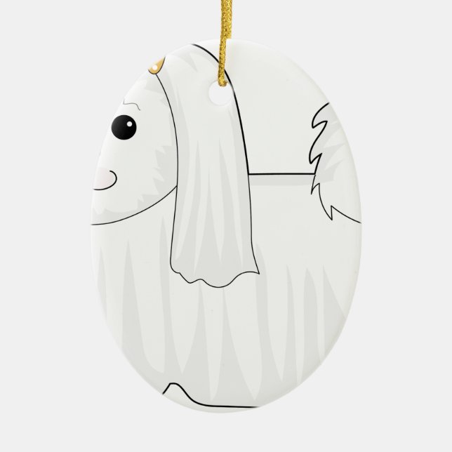 Maltesischer Hund Keramikornament (Vorne)