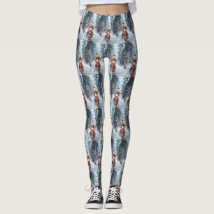 Maltesischer Hund reitend Motorrad Weihnachten Leggings