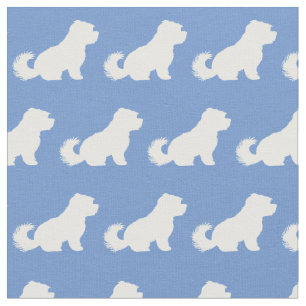 Maltesischer Hund Silhouette Pet Light Blue Stoff